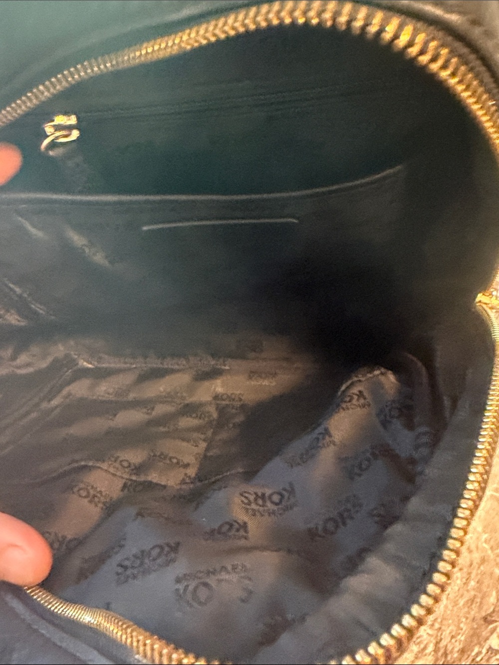 Michael Kors Black Pebbled Leather Mini Backpack with Gold Stud Accents - Picture 2 of 4